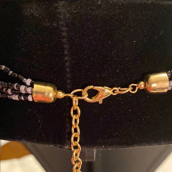 NWOT - Black and Gray Micro-beaded Multi-Strand Necklace- 24" - Picture 5 of 5